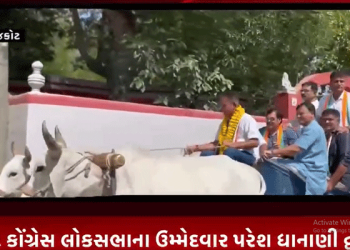 રાજકોટ કોંગ્રેસ લોકસભાના ઉમ્મેદવાર પરેશ ધાનાણી દ્વારા અનોખો પ્રચાર