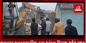 ભાવનગર મહાનગરપાલિકા દ્વારા શહેરના શિવાજી સર્કલ નજીક આવેલ 14 નાળા પાસે સતગુરુ દેવ શ્રી લક્ષ્મણદાસજી ગૌશાળા પાસે આવેલ ગેરકાયદેસર દબાણ હટાવવાની કામગીરી