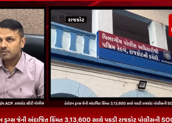 રાજકોટના રામાપીર ચોકડી નજીક કેતન ઉદાસ નામના ડ્રગ્સ પેડલરને 67.62 ગ્રામ હેરોઇન ડ્રગ્સ જેની અંદાજિત કિંમત 3,13,600 સાથે પકડી રાજકોટ પોલીસની SOG ટીમ.