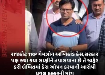 રાજકોટ TRP ગેમઝોન અગ્નિકાંડ કેસ, સરકાર પક્ષ કયા કયા સાક્ષીને તપાસવાના છે તે જાહેર કરી લેખિતમાં કેસ ઓપન કરવાની આરોપી ધવલ ઠક્કરની માંગ