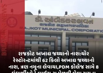 રાજકોટ અખાદ્ય જથ્થાનો નાશ:યોર રેસ્ટોરન્ટમાંથી 62 કિલો અખાદ્ય જથ્થાનો નાશ, ત્રણ નમૂના લેવાયા,PDM કોલેજ સામે 8 ધંધાર્થીઓને લાઈસન્સ મેળવી લેવા સૂચના