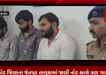 રાજકોટ જિલ્લના જેતપુર તાલુકામાં જાલી નોટ સાથે ત્રણ ઝાપડયા,આર.પી.એન્ટરપ્રાઇઝ નામની આંગડિયા પેઢીમાં 500ના દરની 12 જાલી નોટ ઘુસાડી દેનાર જૂનાગઢ અને ધોરાજીના ત્રણ ઇસમોની જેતપુર પોલીસે કરી ધરપકડ.